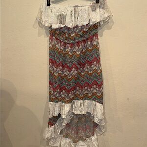 NWT Jessica Simpson bikini swimsuit cover up high Low size M strapless dress